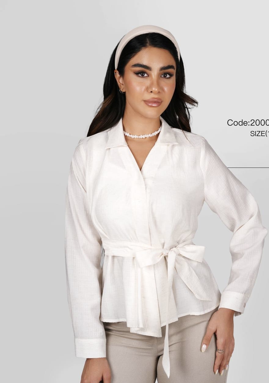 شومیز زنانه استین بلند جنس پارچه لطیف و خنک برند دومیم