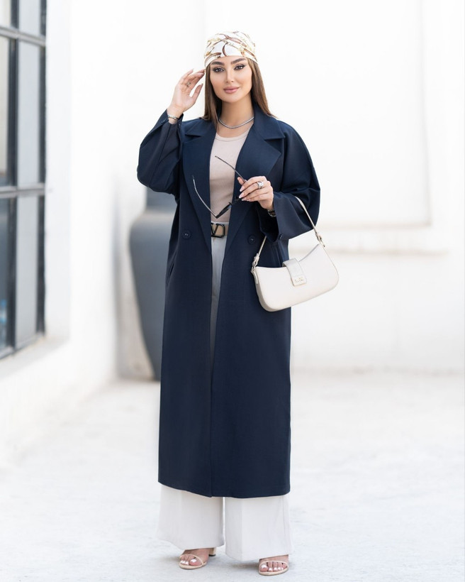 اورکت بلند یقه انگلیسی جنس بزیاق دارای رنگبندی