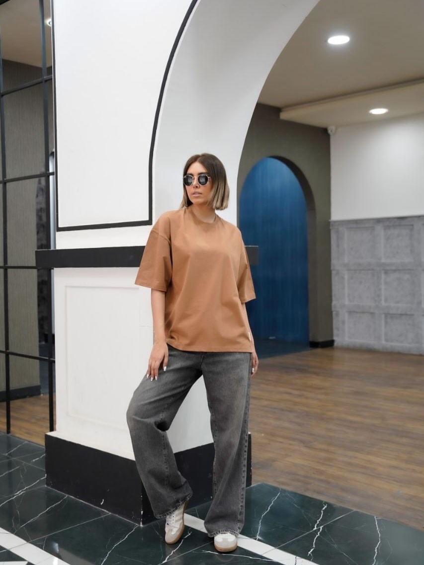 تیشرت نخ پنبه زنانه مدل لانگ