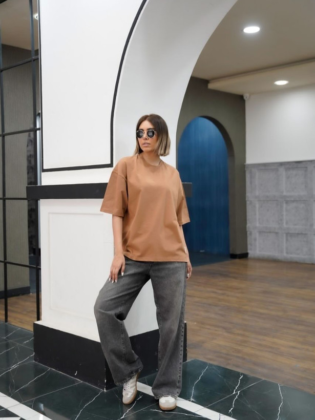 تیشرت نخ پنبه زنانه مدل لانگ