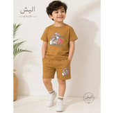 ست تیشرت شلوارک نخ پنبه دارای سایزبندی