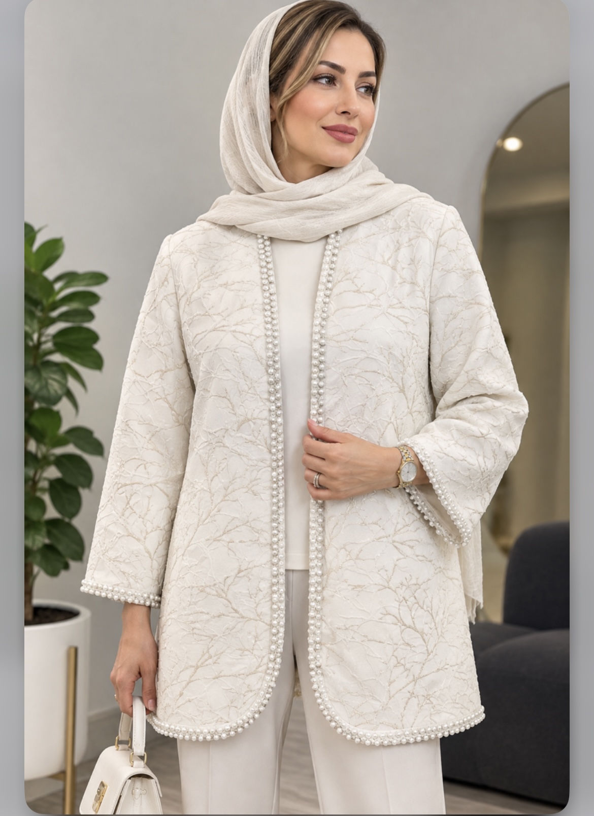 کت زنانه جنس ژاکارد مجلسی دارای سایزبندی