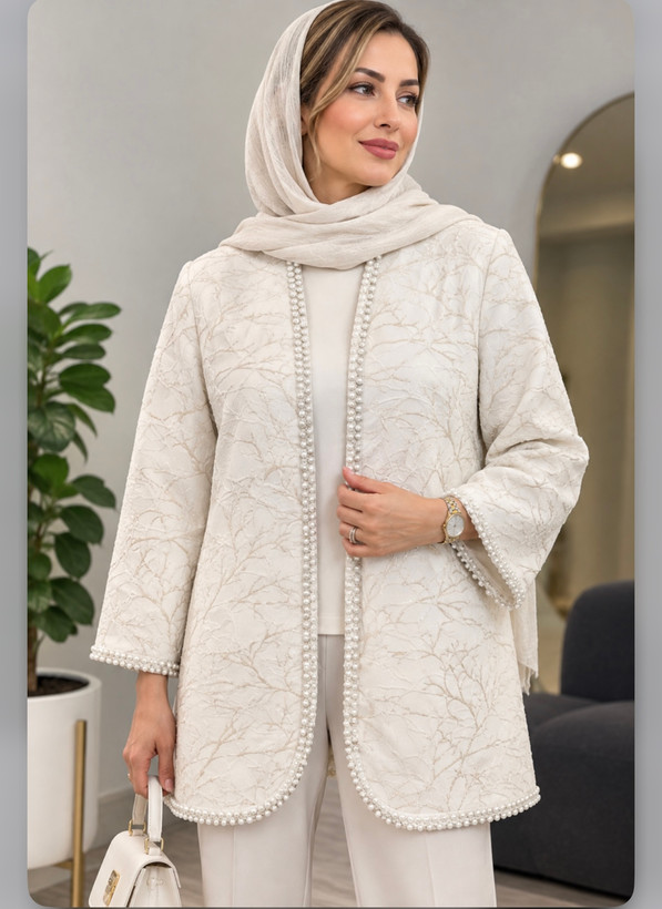 کت زنانه جنس ژاکارد مجلسی دارای سایزبندی